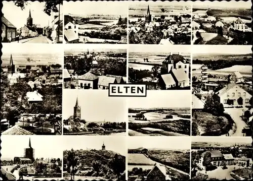 Ak Elten Emmerich am Niederrhein, Teilansichten, Kirche, Straßenpartie