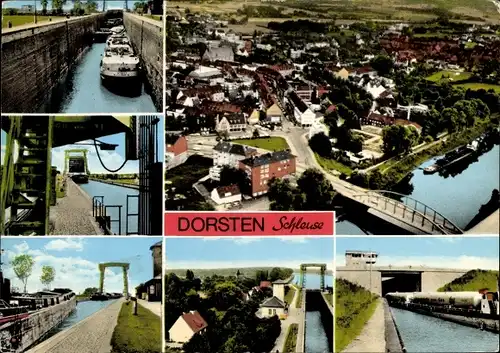 Ak Dorsten in Westfalen, Schleuse, Teilansicht