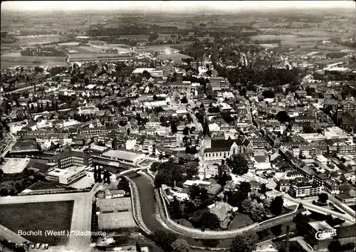 Ak Bocholt im Münsterland, Stadtmitte, Fliegeraufnahme