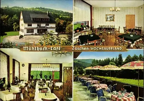 Ak Züschen Winterberg im Sauerland, Mühlbach-Café