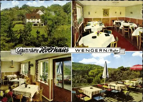 Ak Wengern Wetter an der Ruhr, Gaststätte Holthaus, Haus Wengerner Höhe, Außenansicht, Terrasse