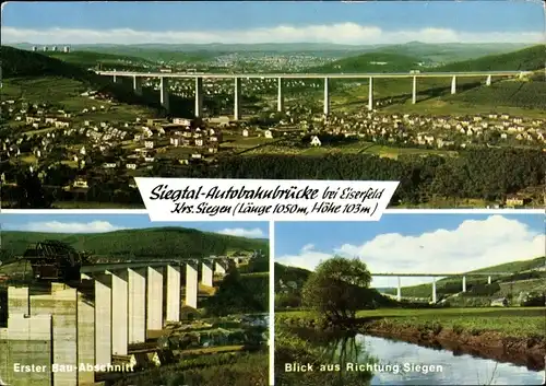 Ak Eiserfeld Siegen in Westfalen, Siegtal-Autobahnbrücke