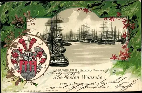 Wappen Litho Hamburg Mitte Altstadt, Segelschiffhafen