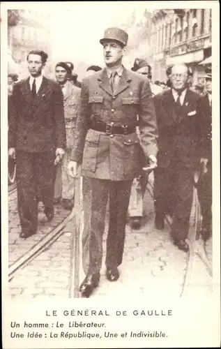 Ak Le General Charles de Gaulle, Portrait in Uniform