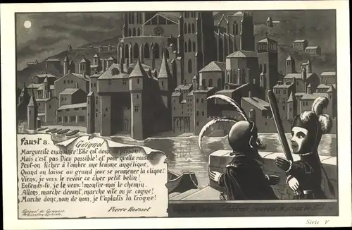 Ak Faust 8, Puppentheater, Guignol, Pierre Rousset