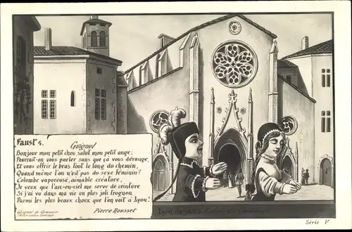 Ak Faust 4, Puppentheater, Guignol, Pierre Rousset