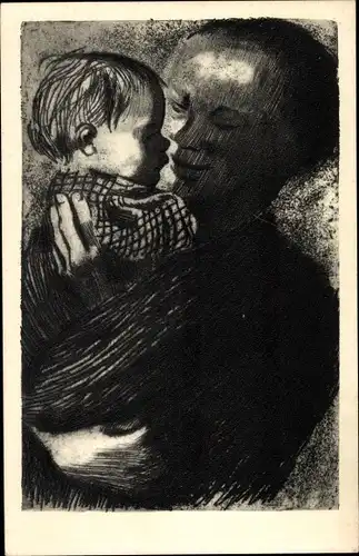 Künstler Ak Kollwitz, Käthe, Mutter mit Kind auf dem Arm