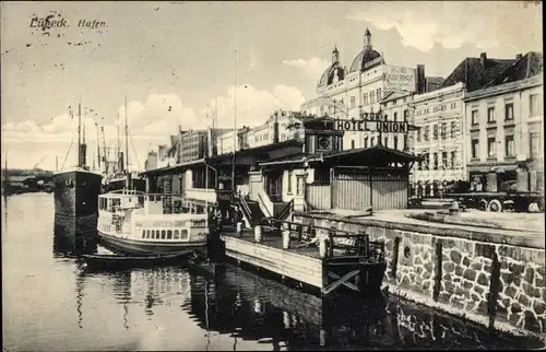 Ak Hansestadt Lübeck, Hafen