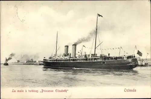 Ak Ostende, Belgian State Railways, Princesse Elisabeth