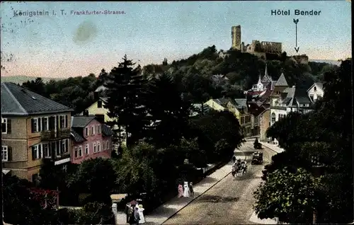 Ak Königstein im Taunus Hessen, Blick in die Frankfurter Straße, Hotel Bender