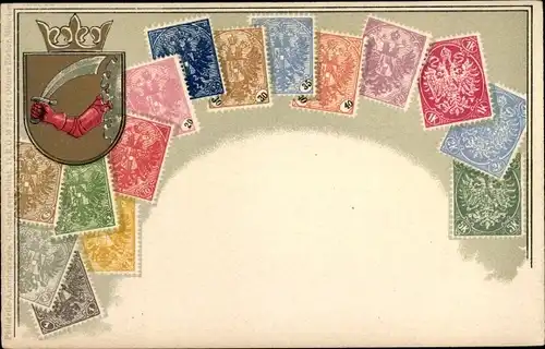 Briefmarken Wappen Ak Bosnien Herzegowina, Ottmar Zieher