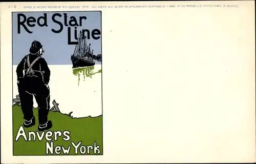 Künstler Ak Red Star Line, Anvers New York, Passagierdampfer, Fischer in Tracht