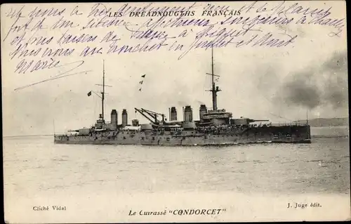 Ak Französisches Kriegsschiff, Condorcet, Cuirasse