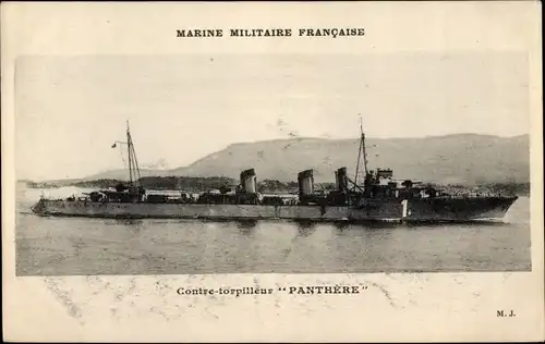 Ak Französisches Kriegsschiff, Panthere, Contre Torpilleur