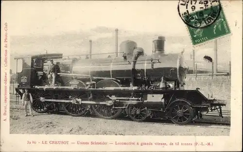 Ak Le Creusot Saône et Loire, Französische Eisenbahn, Usine Schneider, PLM