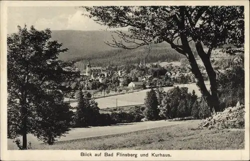 Ak Świeradów Zdrój Bad Flinsberg Schlesien, Blick auf Bad Flinsberg und Kurhaus