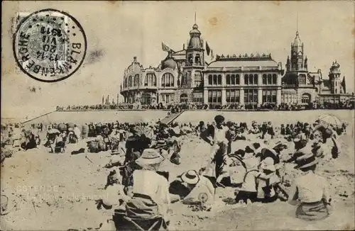 Ak Ostende Westflandern, Strand, Promenade, Gebäude