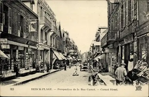 Ak Berck Plage Pas de Calais, Perspective de la Rue Carnot, Nr. 183