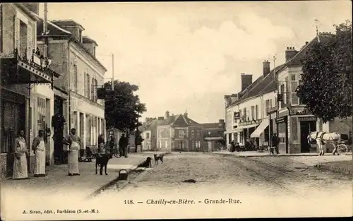 Ak Chailly en Biere Seine et Marne, Grande Rue