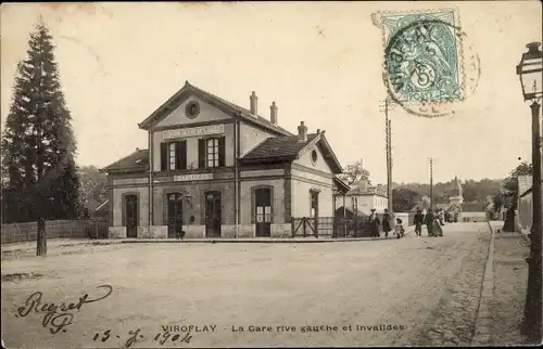 Ak Viroflay Yvelines, La Gare rive gauche et Invalides