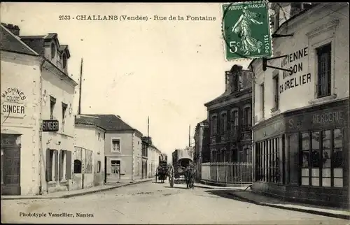 Ak Challans Vendée, Rue de la Fontaine