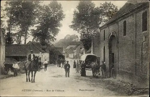 Ak Authie Somme, Rue de l'Abbaye