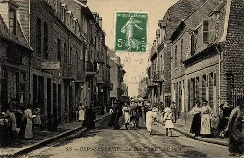 Ak Mers les Bains Somme, La Rue d'Ault