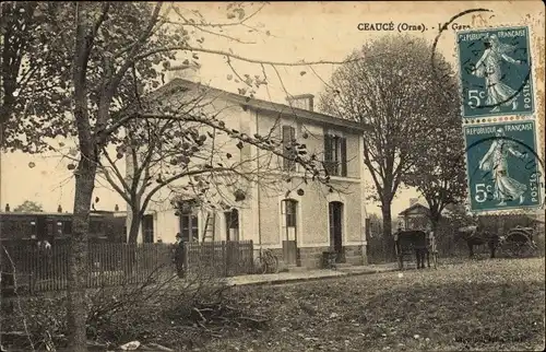 Ak Ceaucé Orne, La Gare
