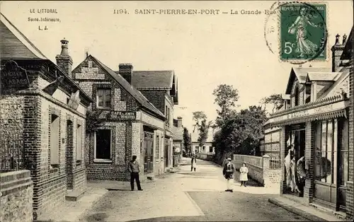 Ak Saint Pierre en Port Seine Maritime, La Grande Rue