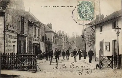 Ak Esbly Seine et Marne, Rue du Chemin de Fer