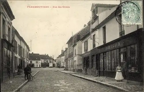 Ak Faremoutiers Seine et Marne, Rue des Ormes
