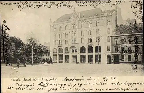 Ak Malmö Schweden, Valhalla, Gustaf Adolfs torg