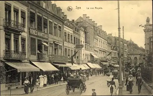 Ak Spa Wallonien Lüttich, La rue Royale, Straßenpartie