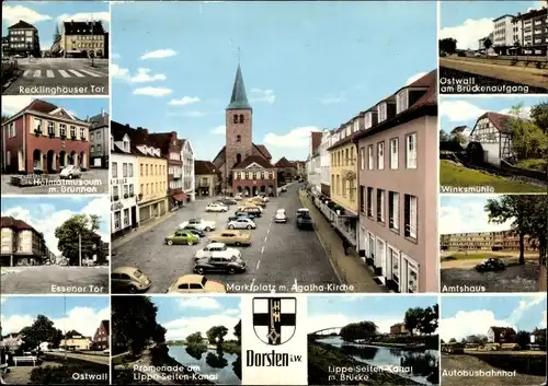 Ak Dorsten in Westfalen, Marktplatz, Agatha Kirche, Heimatmuseum, Amtshaus, Essener Tor, Ostwall