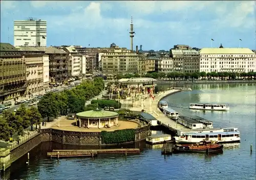 Ak Hamburg Mitte Neustadt, Jungfernstieg und Binnenalster
