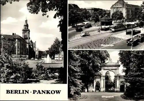 Ak Berlin Pankow, Rathaus, Vinetastraße, Bürgerpark