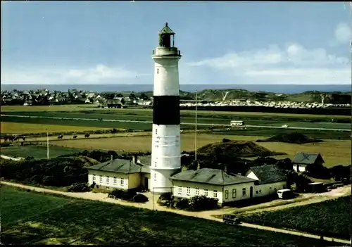 Ak Insel Sylt in Nordfriesland, Leuchtturm mit Umgebung