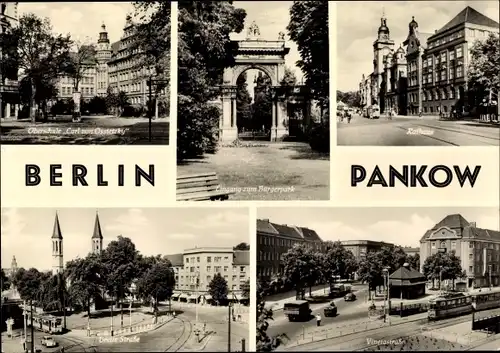 Ak Berlin Pankow, Bürgerpark, Oberschule, Breite Straße, Vinetastraße
