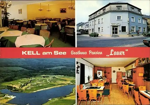 Ak Kell am See Rheinland Pfalz, Gasthof Lauer, Trierer Straße 18, Fliegeraufnahme