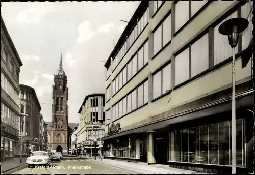 Ak Krefeld am Niederrhein, Rheinstraße, Kirche
