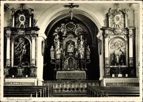 Ak Kirchendemenreuth Bayern, Kircheninneres, Altar