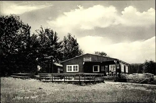 Ak Mademühlen Driedorf im Westerwald, Krombachtalsperre "Haus am See"