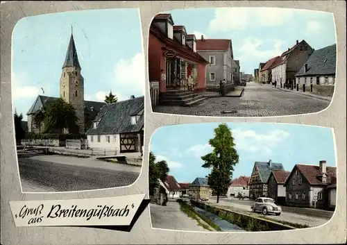 Ak Breitengüßbach in Oberfranken, Kirche, Straßenpartie
