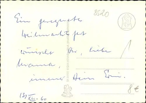 Ak Erlangen in Mittelfranken Bayern, Denkmal, Neujahr, Weihnachten