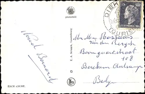 Ak Esch sur Sure Esch an der Sauer Luxemburg, Panorama, Fluss