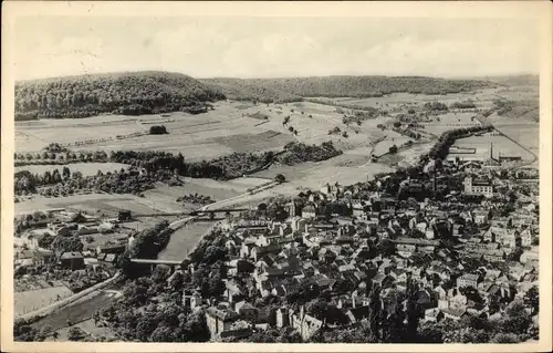 Ak Diekirch Luxemburg, vue generale, Promenade A, Fluss, Panorama