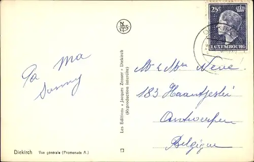 Ak Diekirch Luxemburg, vue generale, Promenade A, Fluss, Panorama