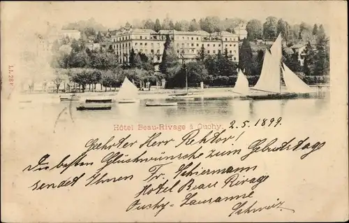 Ak Ouchy Lausanne Kanton Waadt, Hotel Beau-Rivage