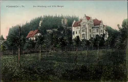 Ak Pößneck in Thüringen, Altenburg und Villa Berger