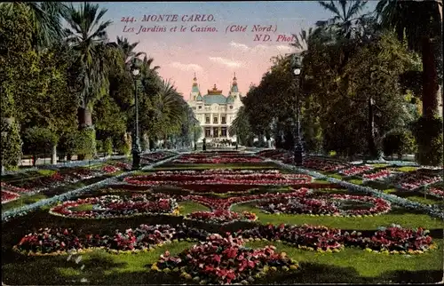 Ak Monte Carlo Monaco, Les Jardins et le Casino